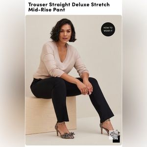 NWT Torrid Black Straight Leg Millennium Stretch Pant Trouser size 12 short